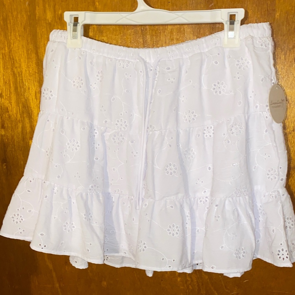 Elegant White Eyelet Skirt